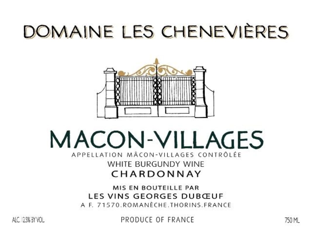 Duboeuf Macon-Villages Domaine les Chenevieres 2014 Front Label
