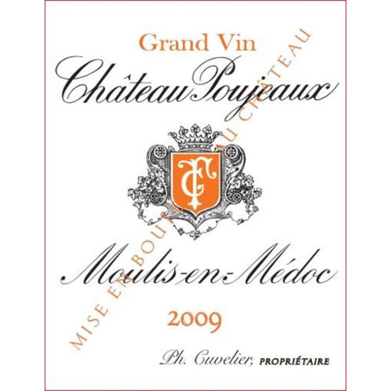 Chateau Poujeaux 2009 Front Label