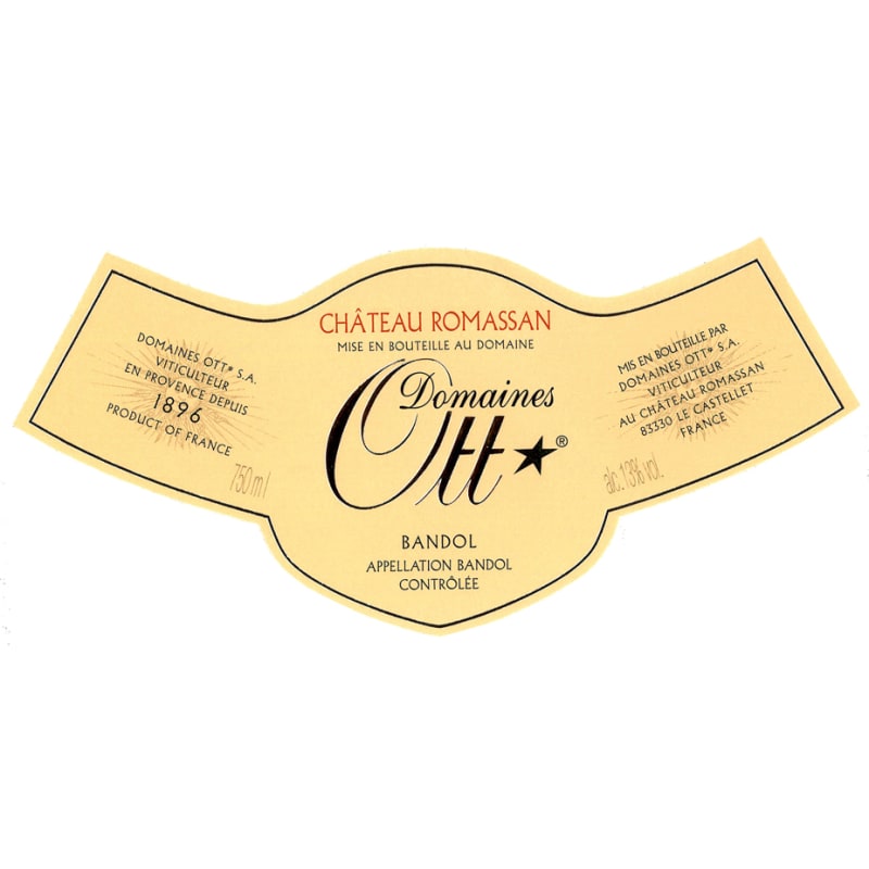 Domaines Ott Chateau Romassan Bandol Rose 2011 Front Label