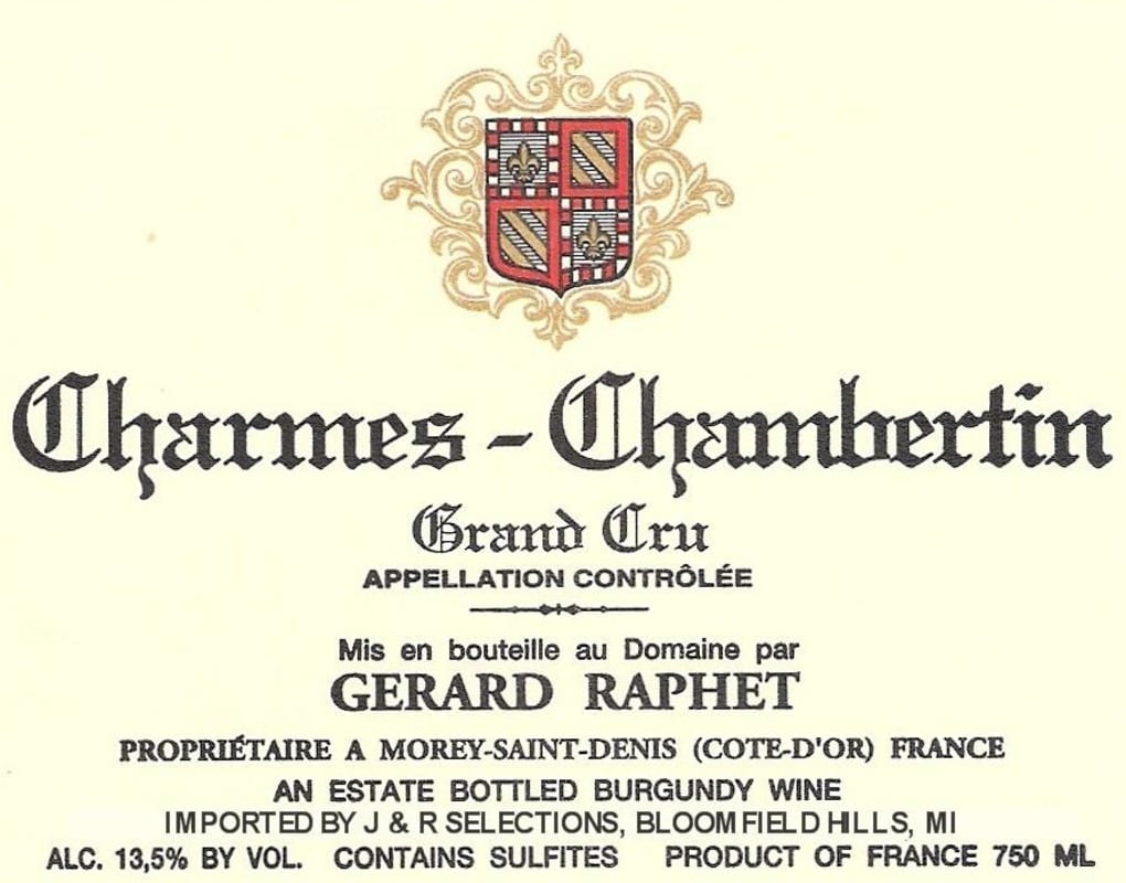 Domaine Gerard Raphet Charmes-Chambertin 2009 Front Label