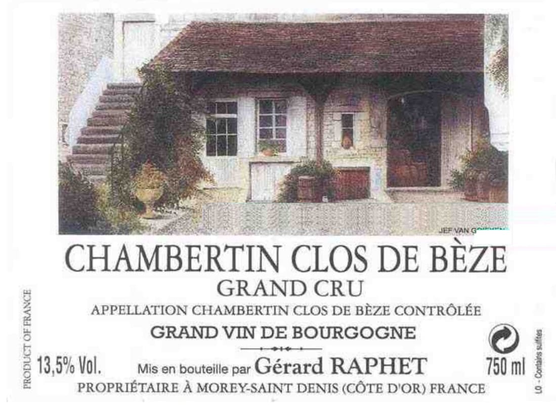 Domaine Gerard Raphet Chambertin Clos de Beze Grand Cru 2007 Front Label