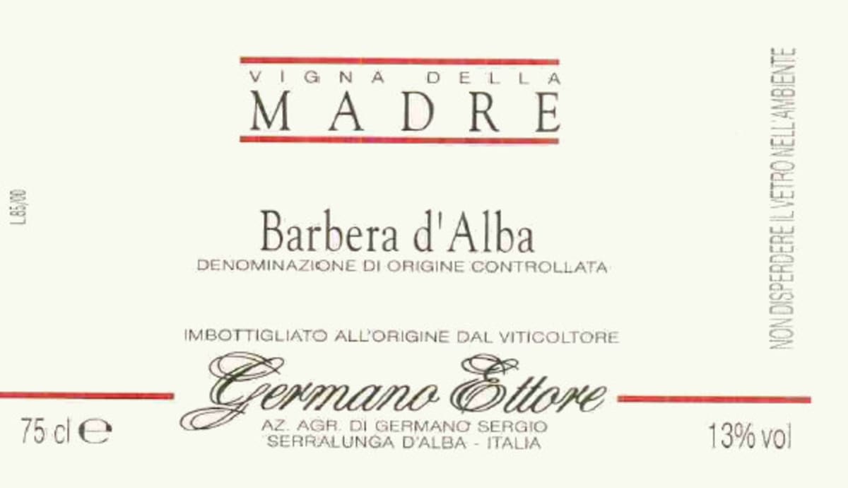 Ettore Germano Vigna della Madre Barbera 2007 Front Label