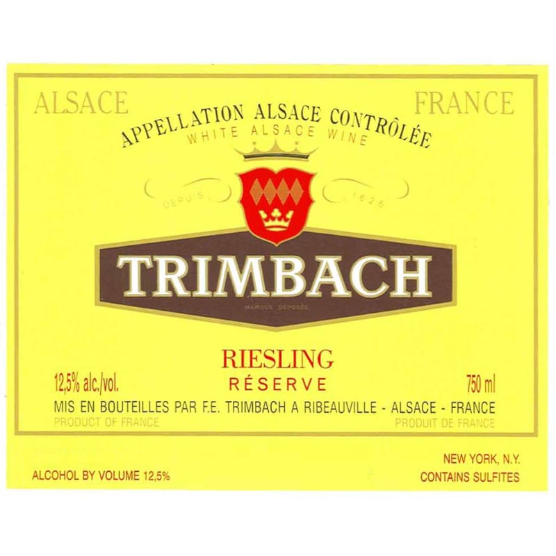 Maison Trimbach Reserve Riesling 2010 Front Label
