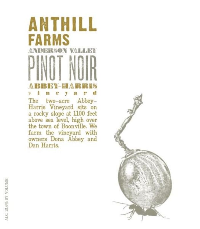 Anthill Farms Abbey-Harris Vineyard Pinot Noir 2013 Front Label