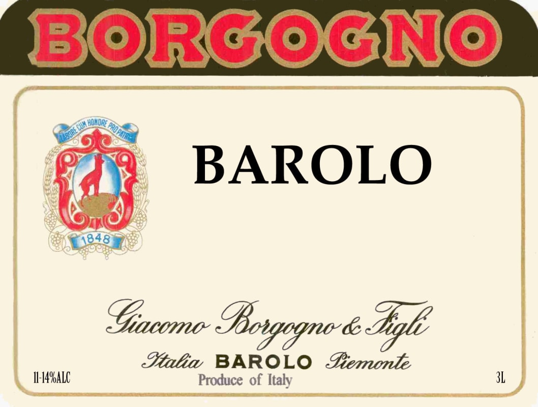 Borgogno Barolo Classico 2000 Front Label