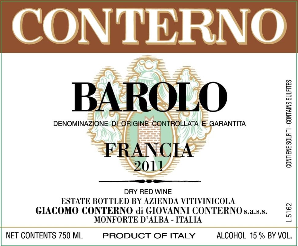 Giacomo Conterno Francia Barolo 2011 Front Label