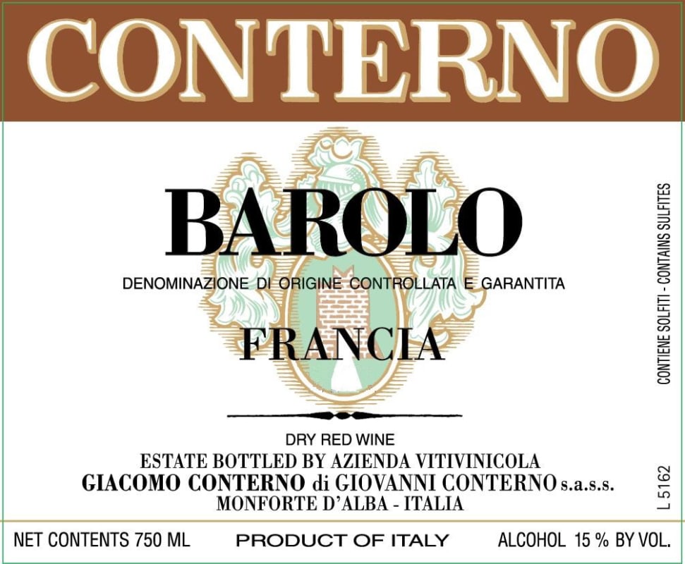 Giacomo Conterno Francia Barolo 2012 Front Label