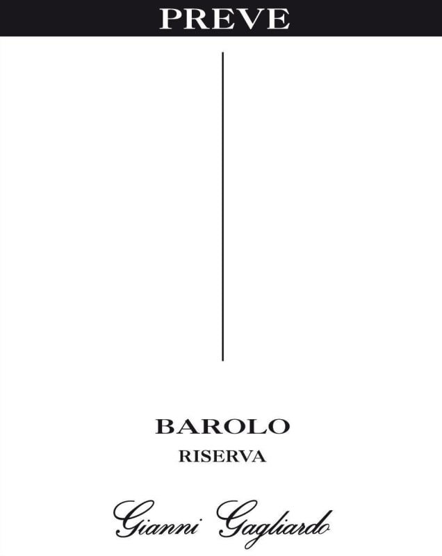 Gianni Gagliardo Preve Barolo Riserva 2005 Front Label