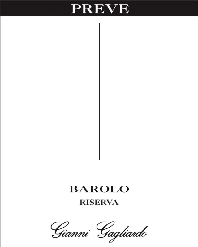 Gianni Gagliardo Preve Barolo Riserva 2009 Front Label