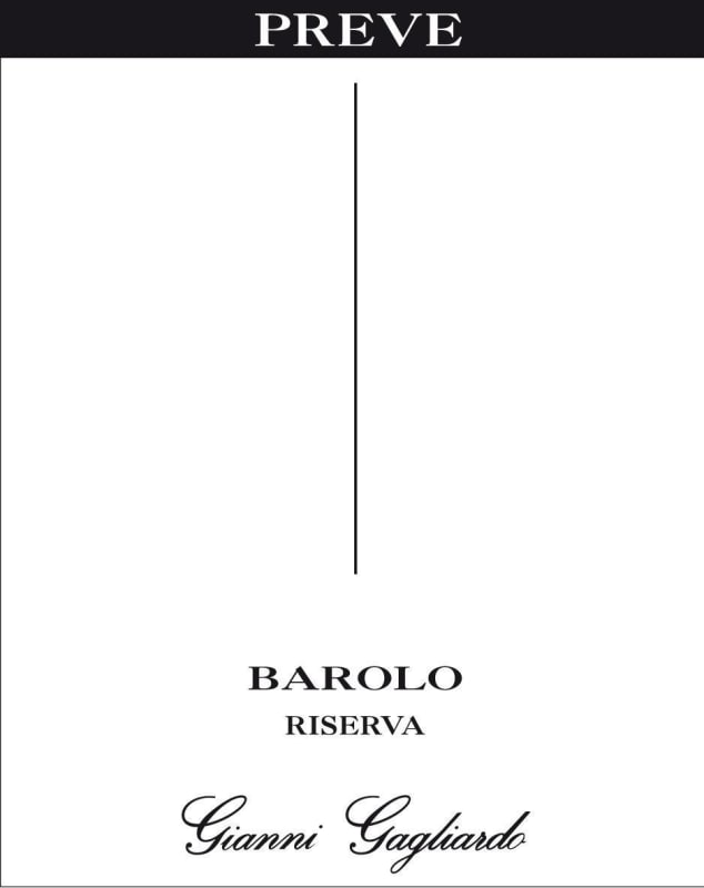 Gianni Gagliardo Preve Barolo Riserva 2004 Front Label