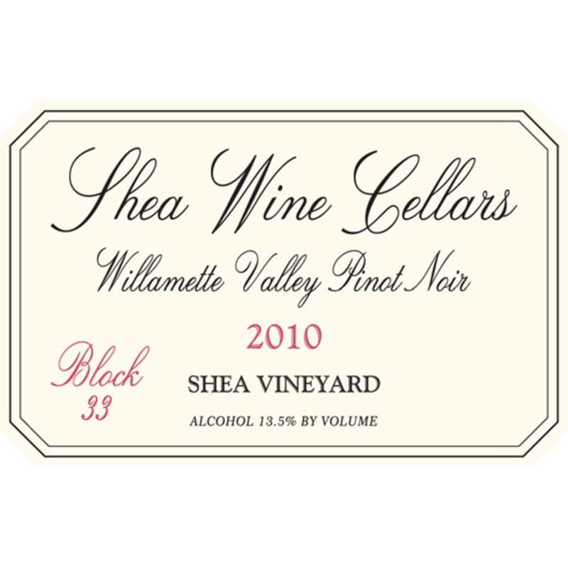 Shea Block 33 Pinot Noir 2010 Front Label