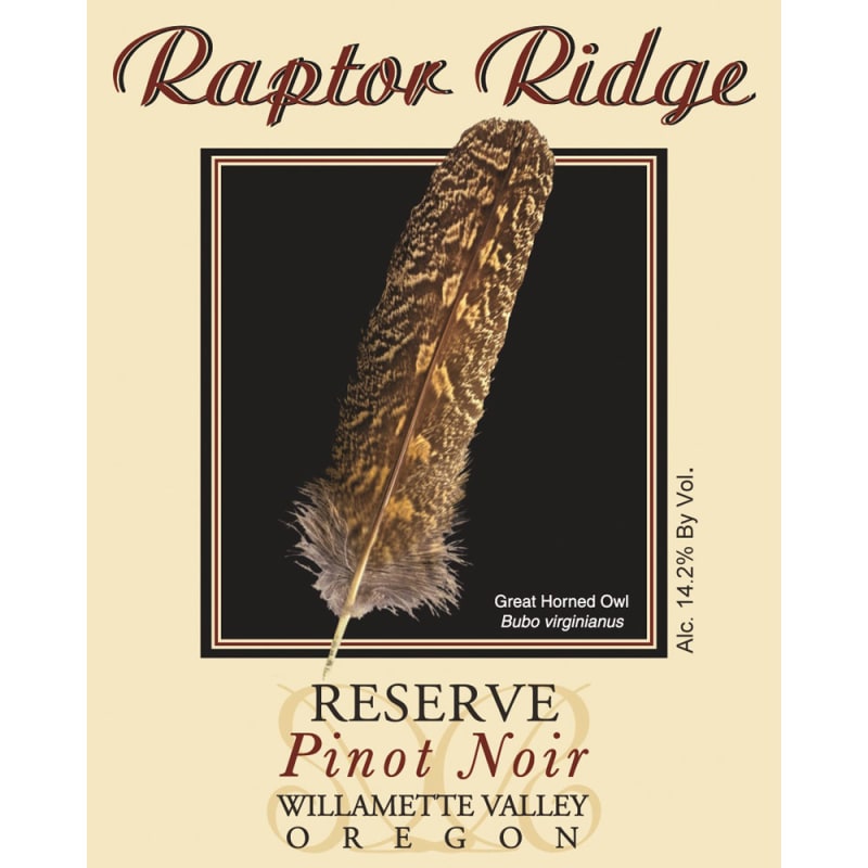 Raptor Ridge Reserve Pinot Noir 2008 Front Label
