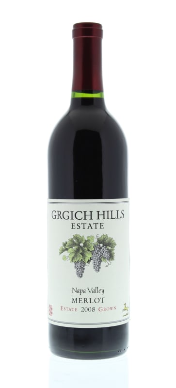 Grgich Hills Estate Merlot 2008 Front Bottle Shot