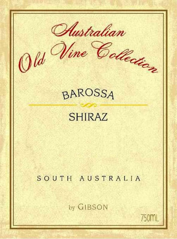 Gibson Australian Old Vine Collection Shiraz 2010 Front Label
