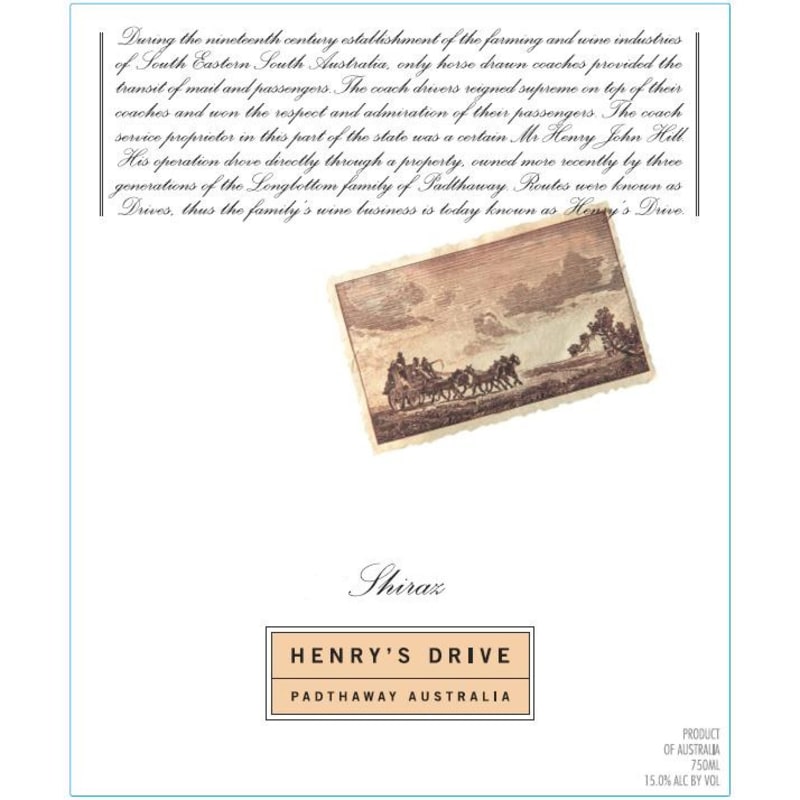Henry's Drive Shiraz 2008 Front Label
