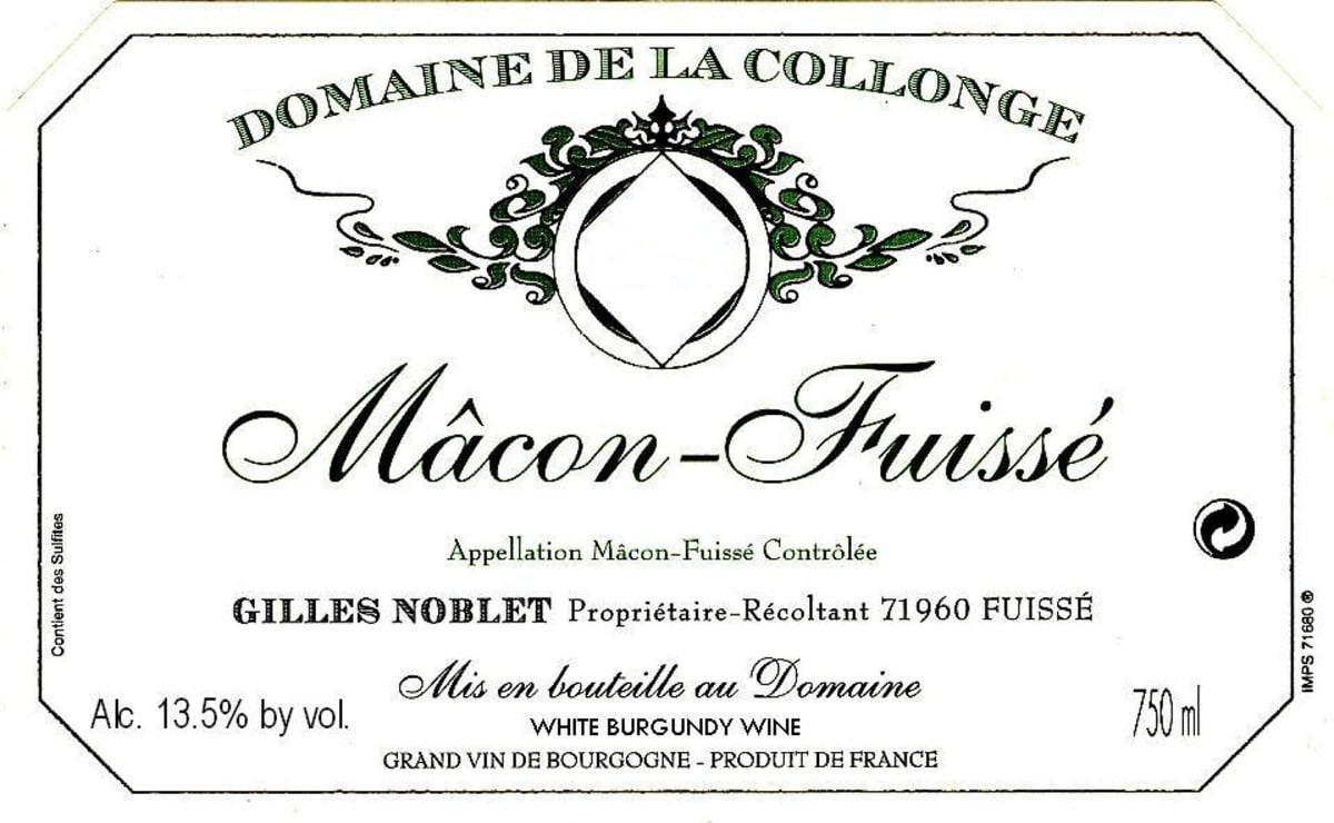 Domaine Gilles Noblet Macon-Fuisse 2008 Front Label