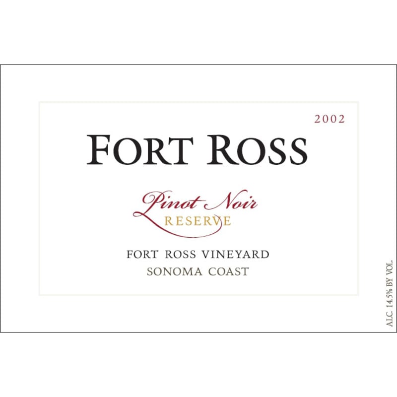 Fort Ross Vineyard Reserve Pinot Noir 2002 Front Label