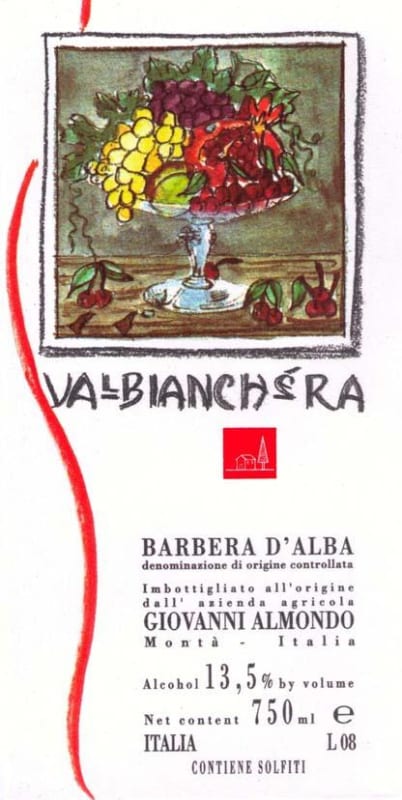 Giovanni Almondo Valbianchera Barbera d'Alba 2007 Front Label