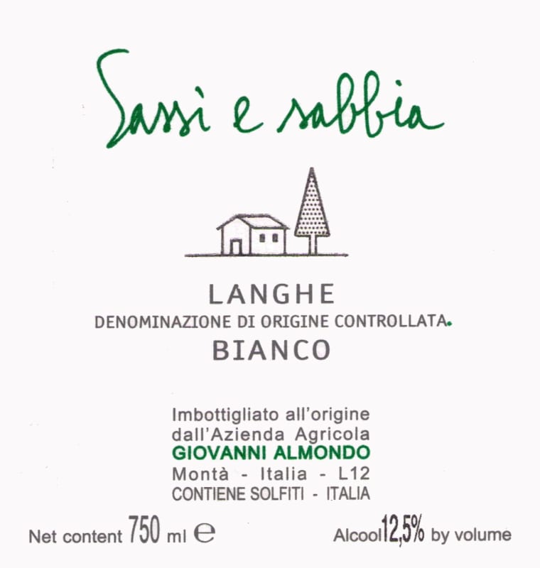 Giovanni Almondo Sassi e Sabbia Langhe Bianco 2013 Front Label