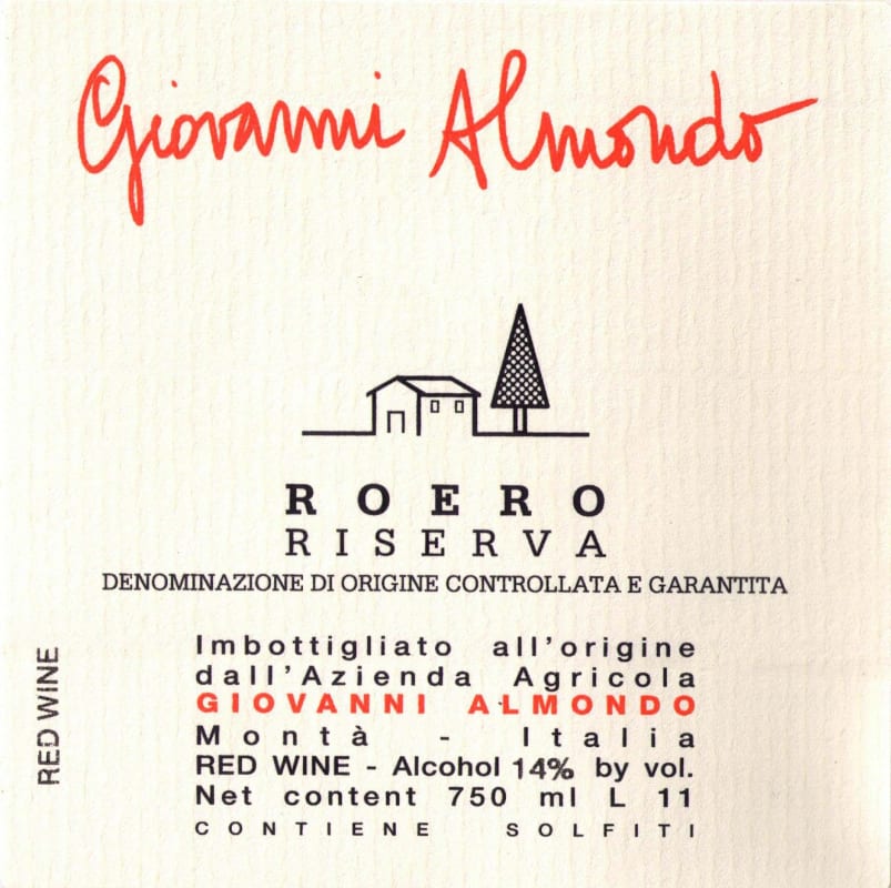 Giovanni Almondo Roero Riserva 2007 Front Label