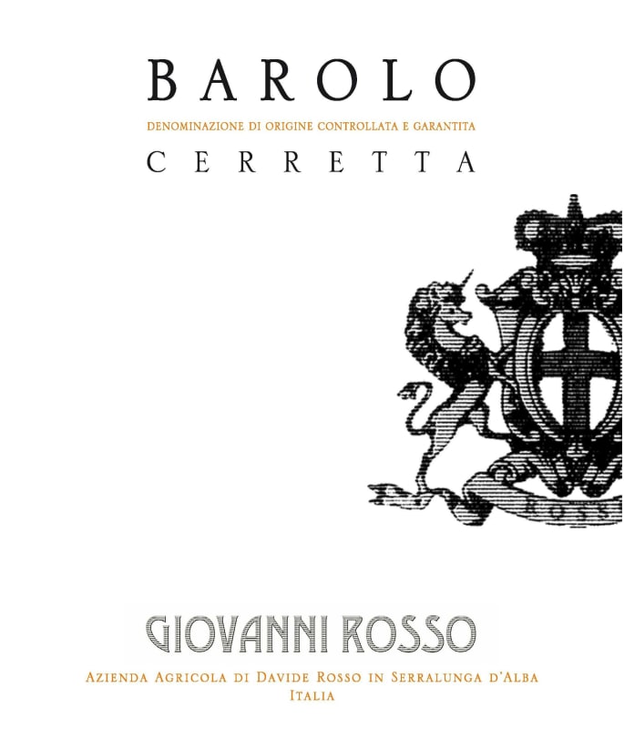 Giovanni Rosso Cerretta Barolo 2011 Front Label