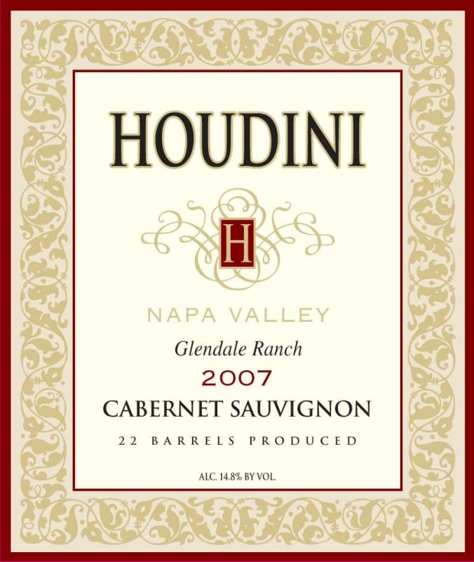 Houdini Glendale Ranch Cabernet Sauvignon 2007 Front Label