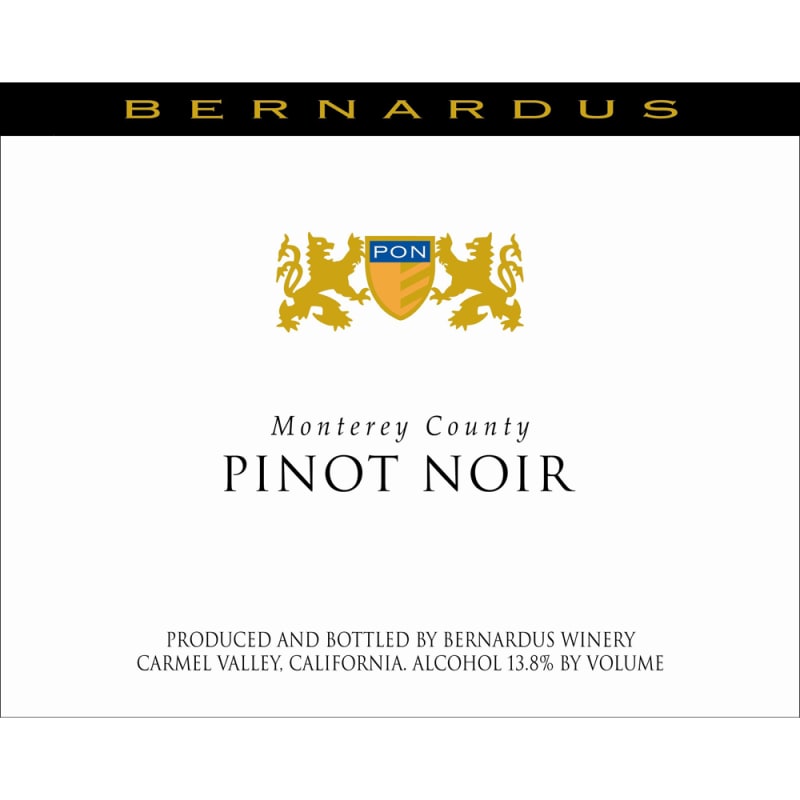 Bernardus Monterey County Pinot Noir 2007 Front Label