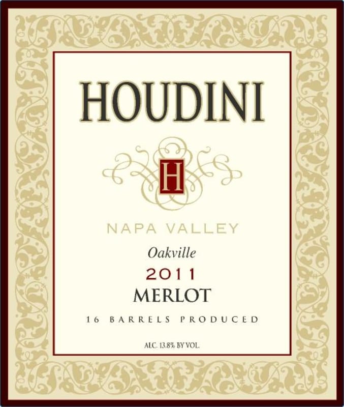 Houdini Merlot 2011 Front Label