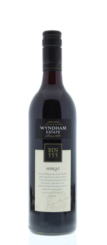 Wyndham Bin 555 Shiraz 2010 Front Bottle Shot