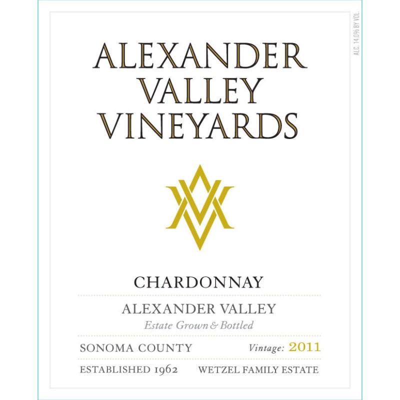 Alexander Valley Vineyards Estate Chardonnay 2011 Front Label