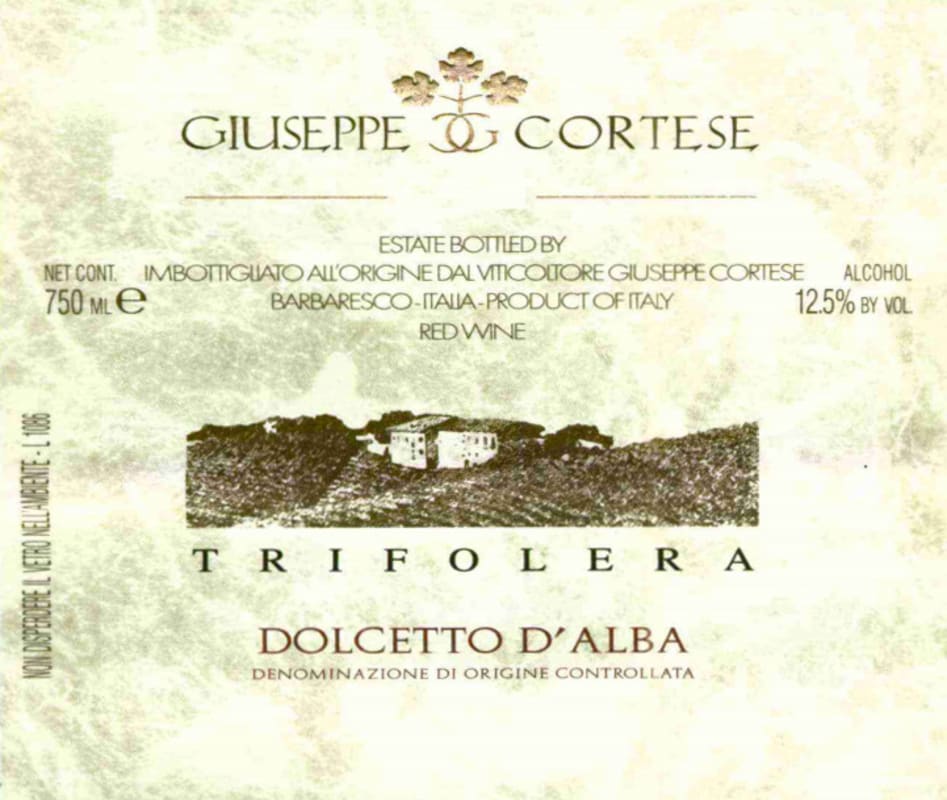 Giuseppe Cortese Trifolera Dolcetto d'Alba 2007 Front Label