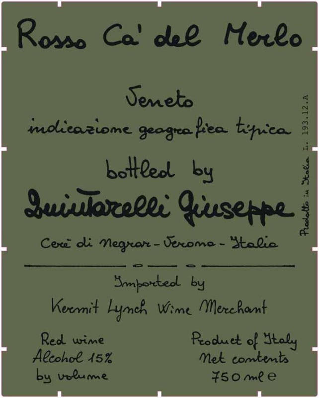 Giuseppe Quintarelli Ca del Merlo 2005 Front Label