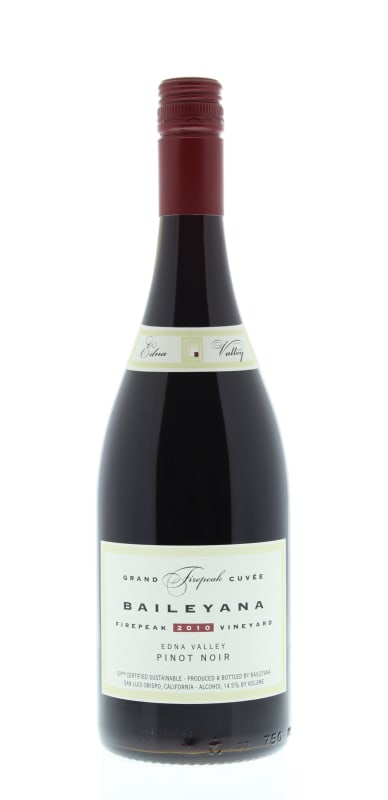 Baileyana Firepeak Pinot Noir 2010 Front Bottle Shot