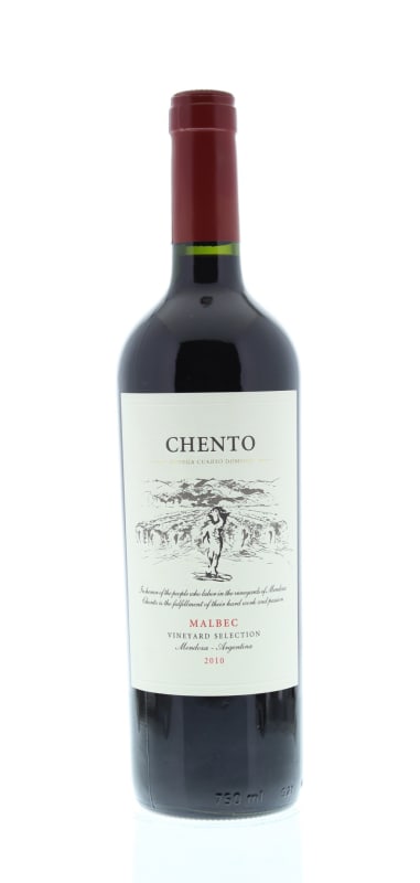Bodega Cuarto Dominio Chento Malbec 2010 Front Bottle Shot