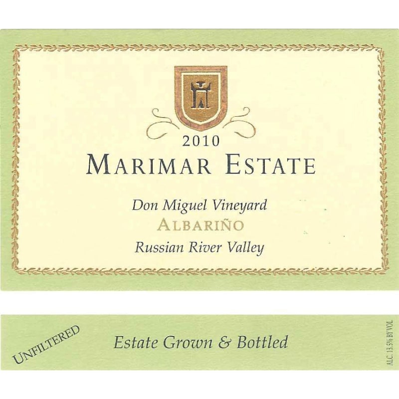 Marimar Estate Don Miguel Vineyard Albarino 2010 Front Label