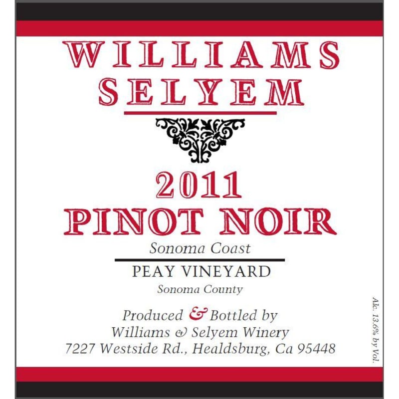 Williams Selyem Sonoma Coast Pinot Noir 2011 Front Label