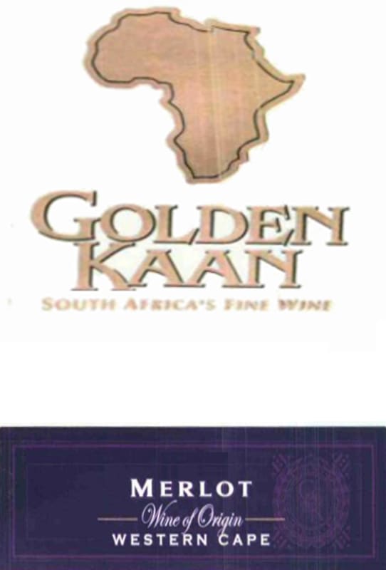 Golden Kaan Western Cape Merlot 2013 Front Label