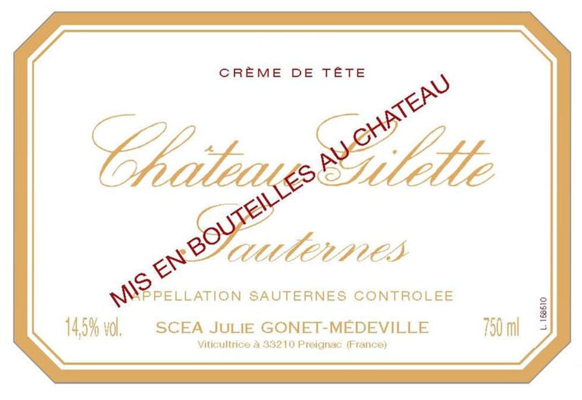 Chateau Gilette Creme de Tete Sauternes 1988 Front Label