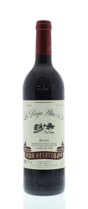 La Rioja Alta Gran Reserva 890 Tinto 1998 Front Bottle Shot