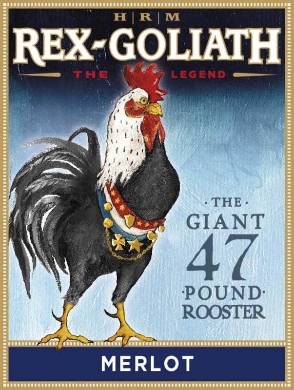 Rex Goliath Giant 47 Pound Rooster Merlot 2014 Front Label