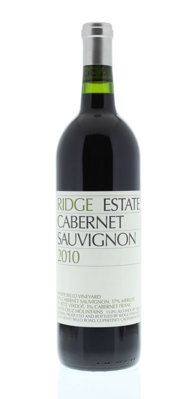 Ridge Estate Cabernet Sauvignon 2010 Front Bottle Shot