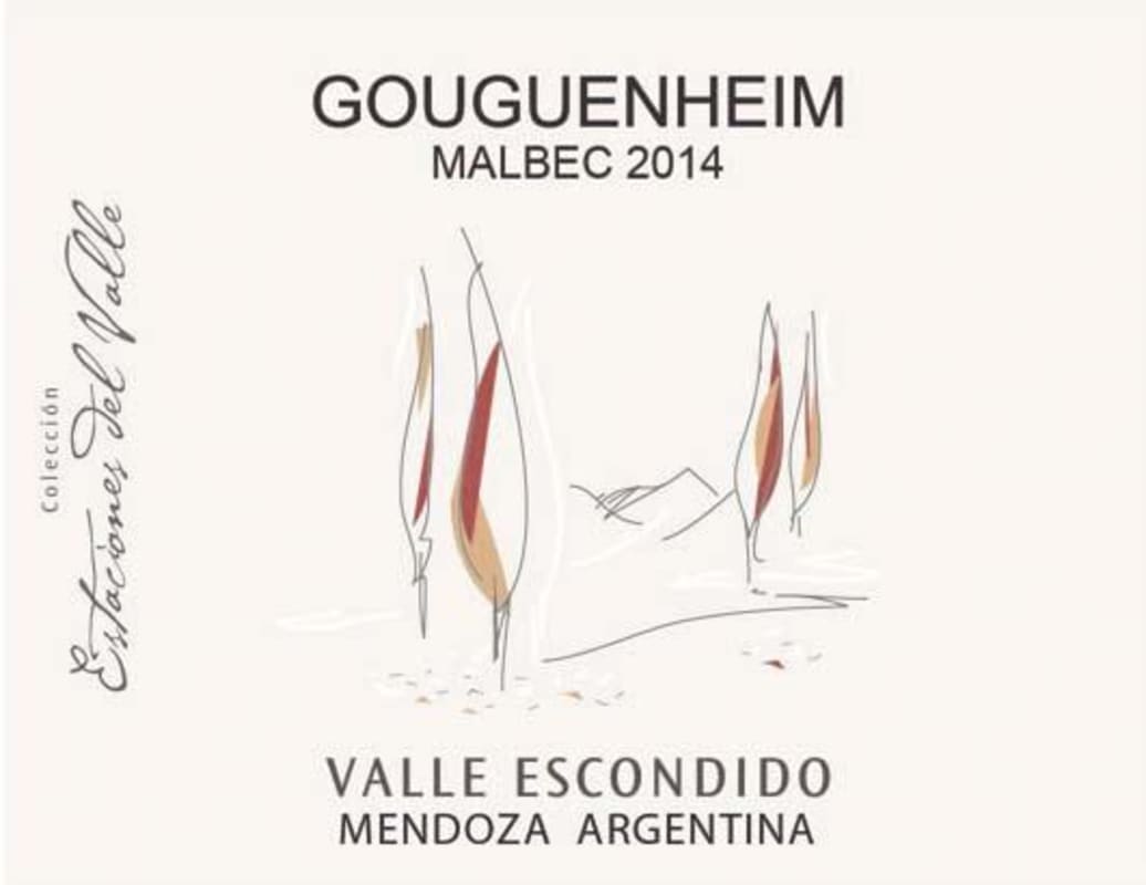 Gouguenheim Valle Escondido Malbec 2014 Front Label