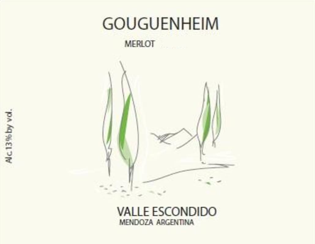 Gouguenheim Valle Escondido Merlot 2010 Front Label