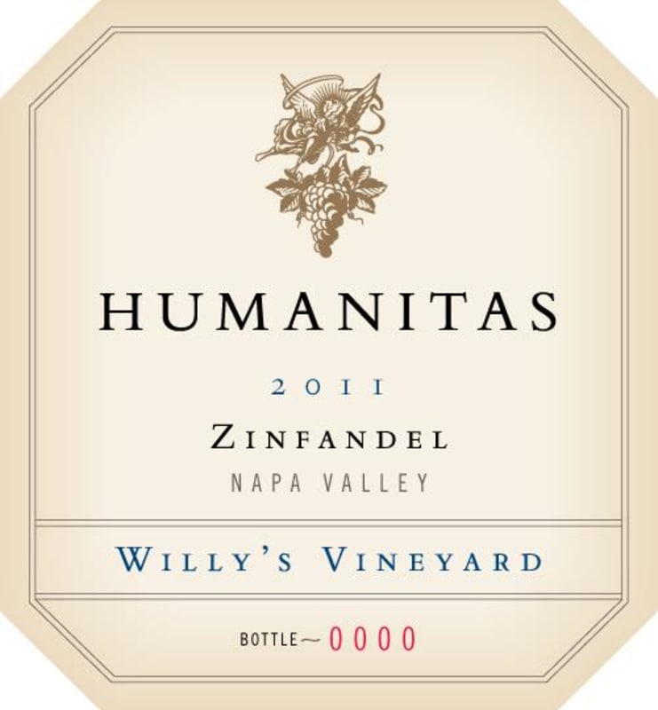 Humanitas Willy's Vineyard Zinfandel 2011 Front Label