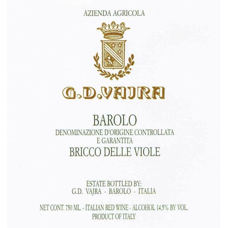 G.D. Vajra Barolo Bricco Delle Viole 2008 Front Label