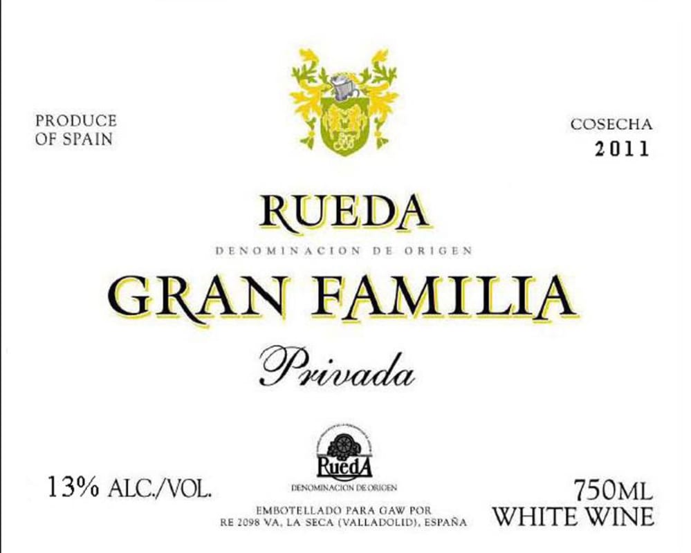 Gran Familia Gran Familia Privada 2011 Front Label