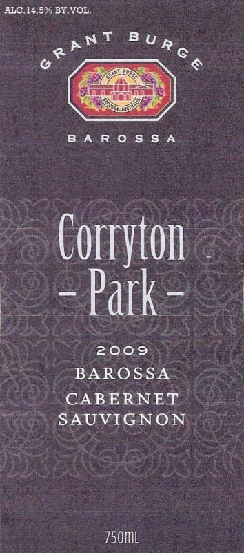 Grant Burge Corryton Park Cabernet Sauvignon 2009 Front Label