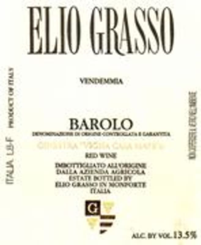 Elio Grasso Barolo 1994 Front Label