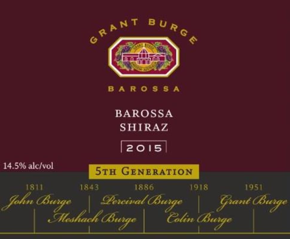 Grant Burge 5th Generation Shiraz 2015 Front Label