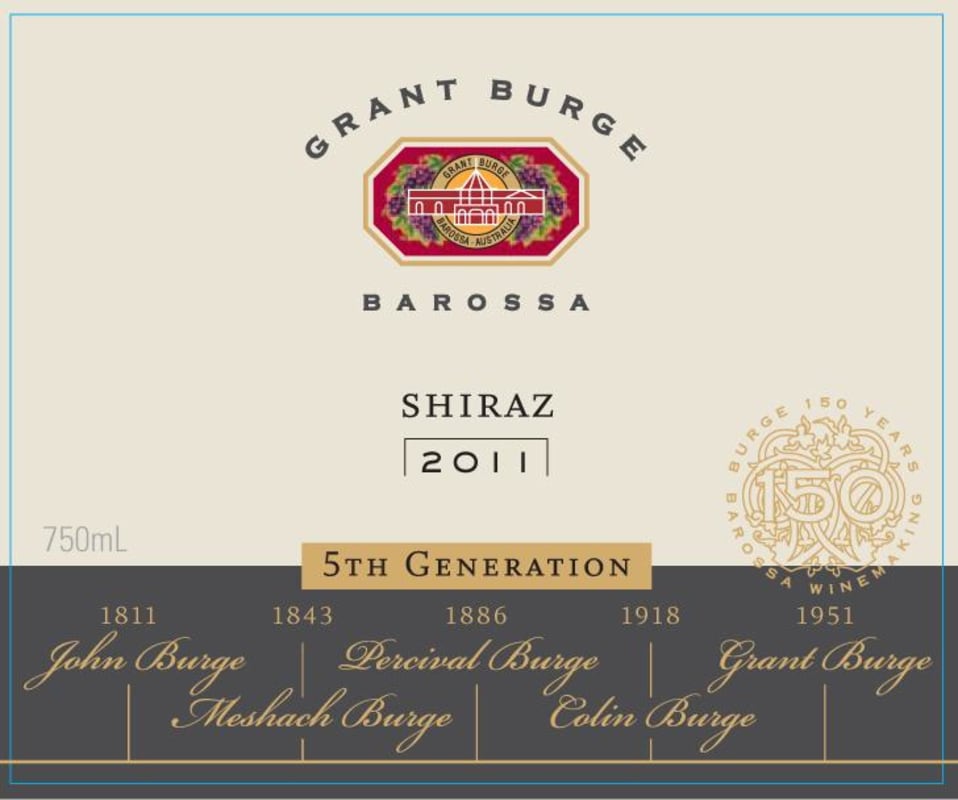 Grant Burge 5th Generation Shiraz 2011 Front Label